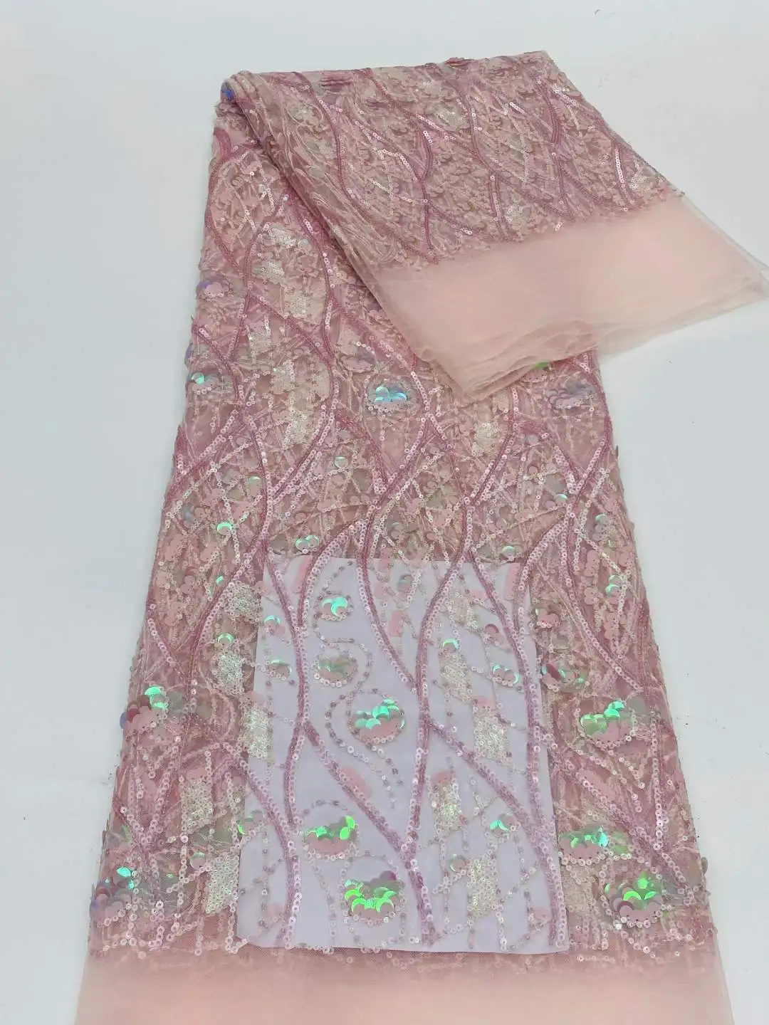 

Африканская Тяжелая бисерная кружевная ткань высокого качества 5 ярдов нигерийские блестки французская сетка тюль для жениха свадебное кружево CD