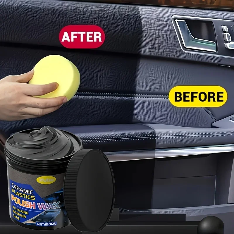 Plastic & Rubber Repair Wax - Nano-Enhanced Black Restoration Paste for Car Tires, Interior Polishing & Long-Lasting Shine, 2