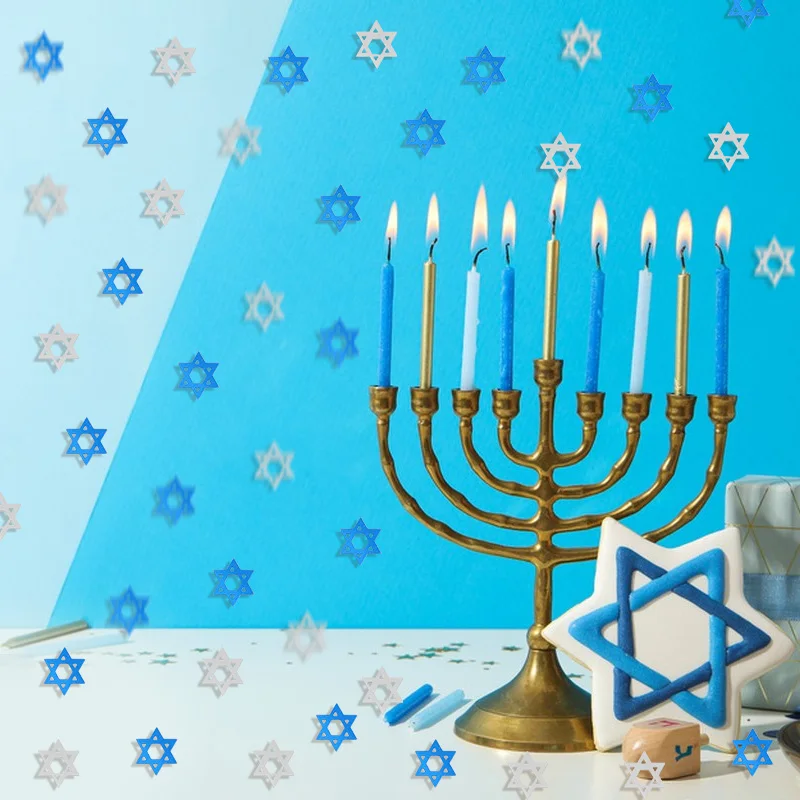 450Pcs Hanukkah Party David Star Confetti Home Table DIY Decoration Chanukah Festival Supplies Wedding Birthday Party Gift Craft