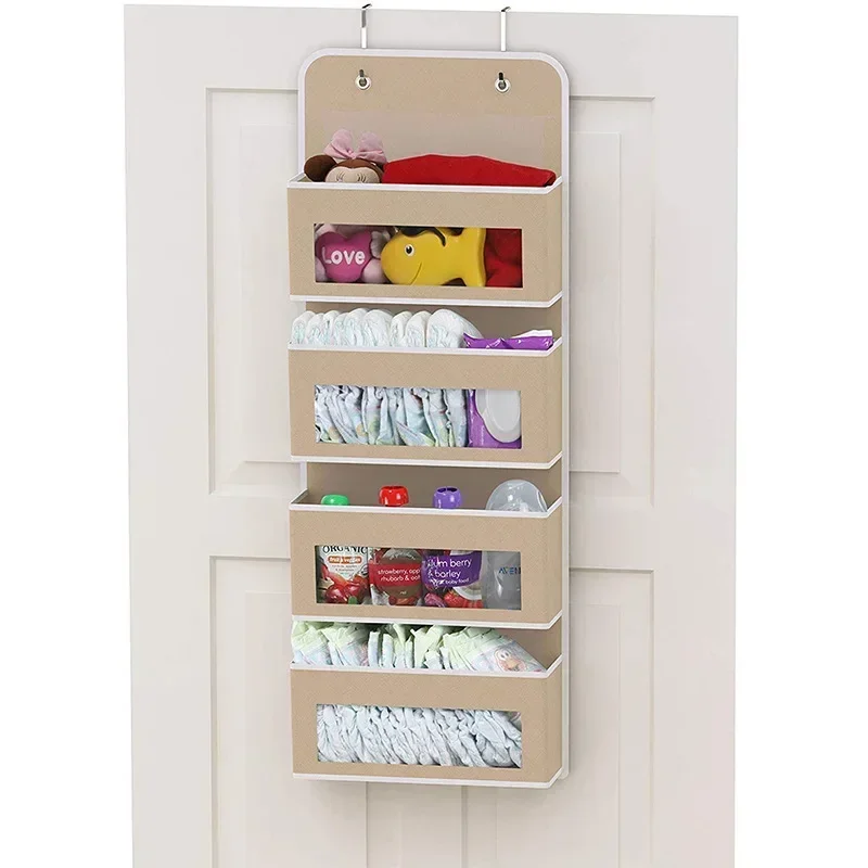 1pc Four-layer Storage Bag Door Hanging Fabric Organizer Bag For Sundries Items Underwear Socks 4