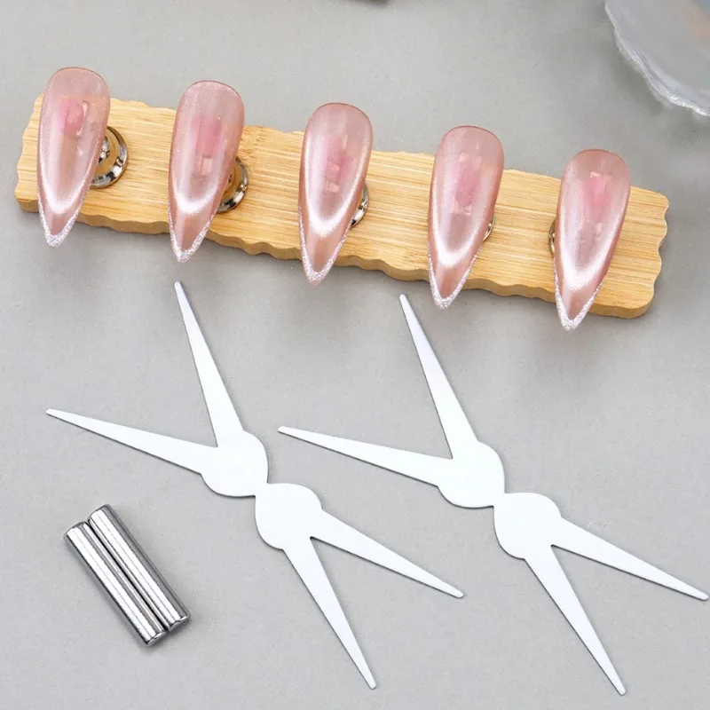 Double-End Big Y-shaped French Cat's Eye Magnetic Auxiliary Tool 2pcs for Match with Nail Magnet Nail Art Accessories Tools