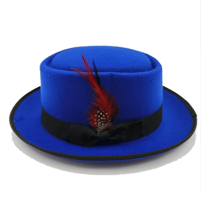 Bowler Derby Hut für Männer Frauen Mode Party formale Fedora Kostüm Zauberer Hut klassische Feder Zubehör – Detail 22