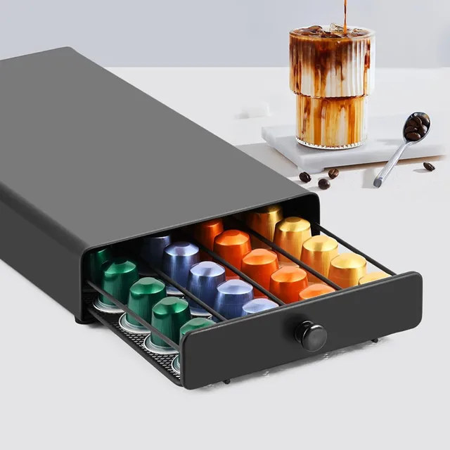 40 Nespresso Pods Coffee Drawer Holder Coffee Capsules Storage Rack Capsule Organizer Shelves for Home Drawer New Band 1