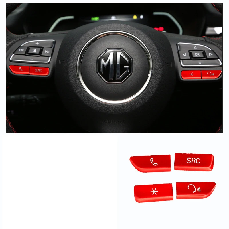 Aluminum Alloy Car Steering Wheel Control Button Sticker Cover For Mg 5