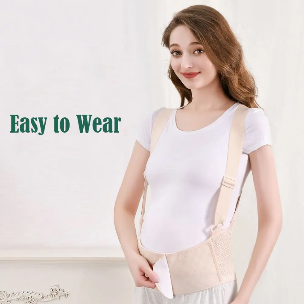 High Quality Adjustable Prenatal Support Belt with Shoulder Ultra-thin Maternity Belly Bands Breathable Abdominal Belt