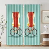 2pcs, Pattern Curtains 2D print Breakfast depicting ham and eggs1 Durable Polyester (without rod) Stuff Clearance Perfect for 2