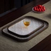 Bamboo Crystal Tray - Bathroom Decor Organizer for Counter - Modern Home Decor Organization Set for Soap Dispenser Candle 5