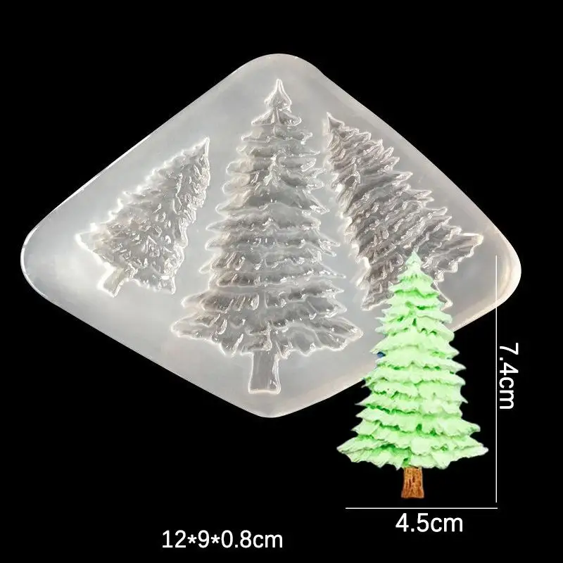 Christmas Tree Resin Jewelry Liquid Silicone Mold Transparent 3D Christmas Tree Silicone Mould For DIY Jewelry Making Mold