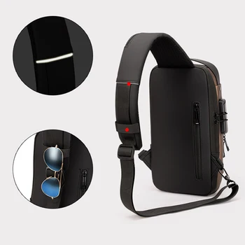Men Sling Backpack Cross Body Shoulder Chest Bag Anti theft Travel Motorcycle Rider Waterproof Oxford