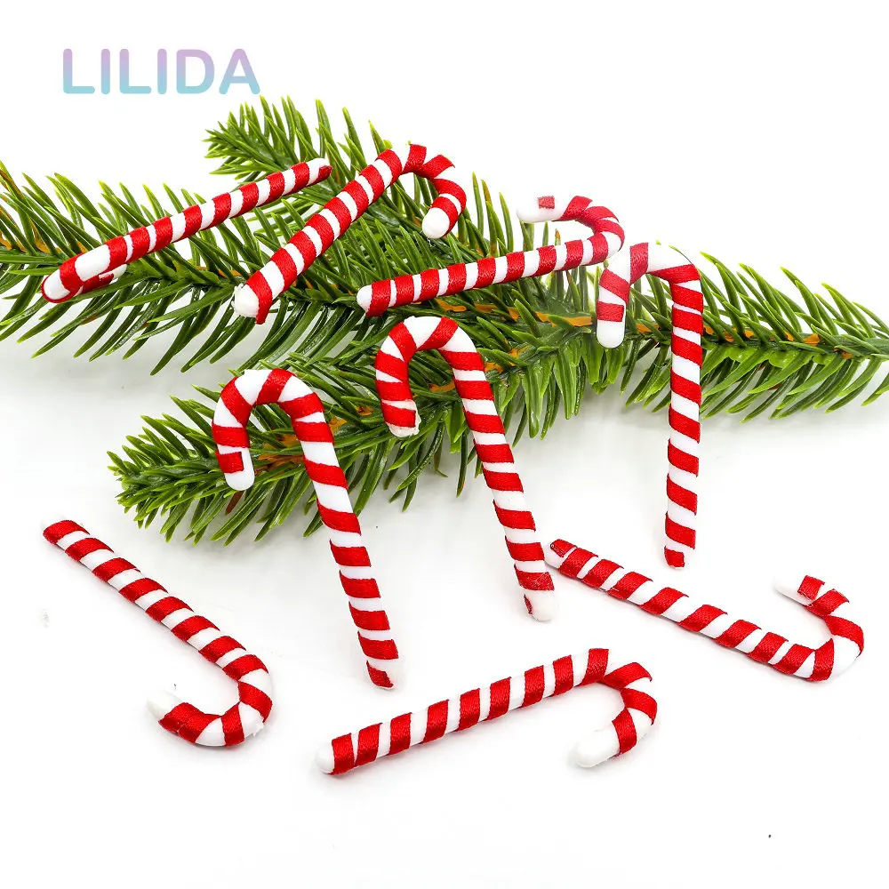 

5cm 30/50/100pcs Christmas Mini Candy Cane Decoration Xmas Tree Pendant Christmas Ornaments New Year Gift Navidad Home Decor DIY