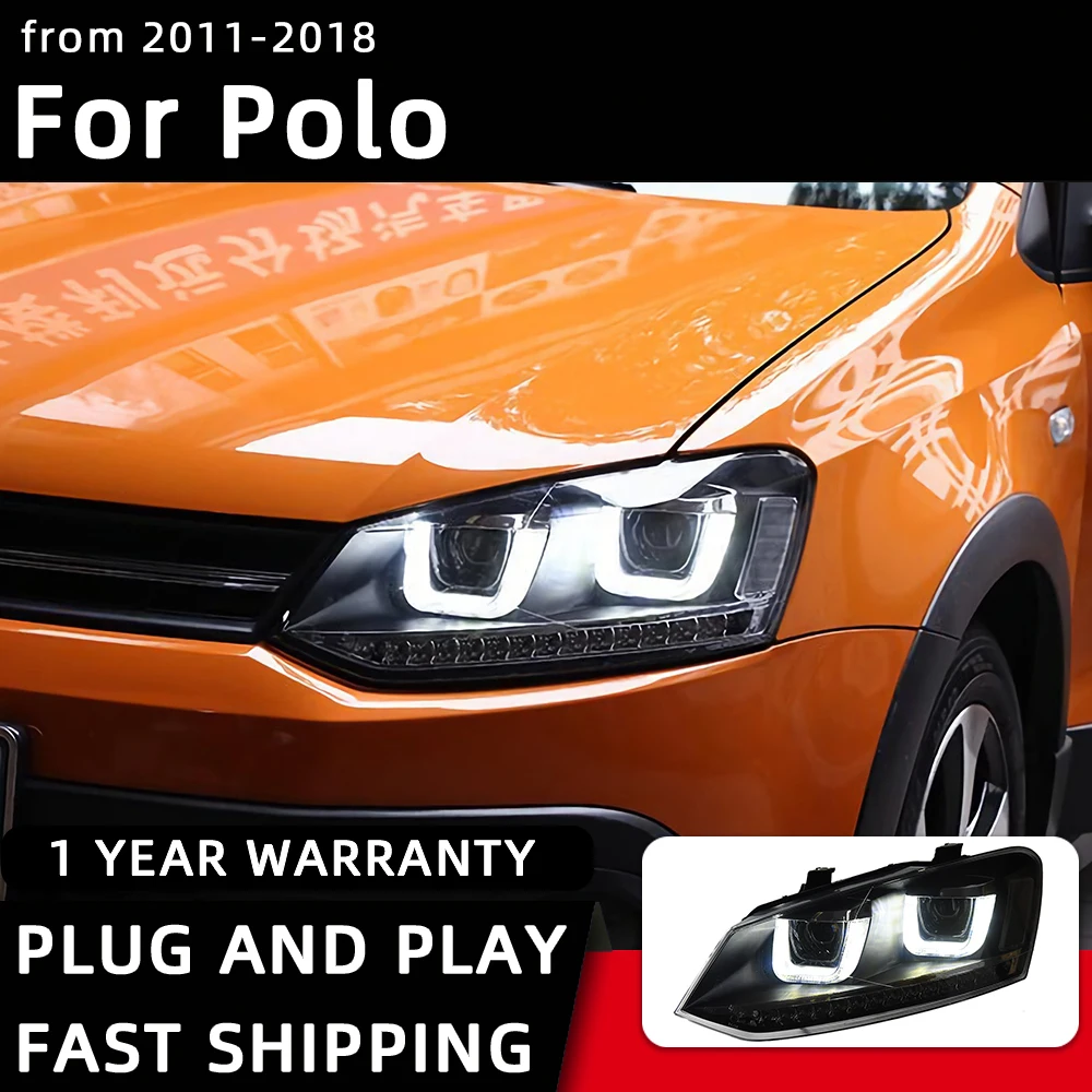 

Car Styling Headlights for VW POLO LED Headlight 2011-2018 Head Lamp DRL Signal Projector Lens Automotive Accessori