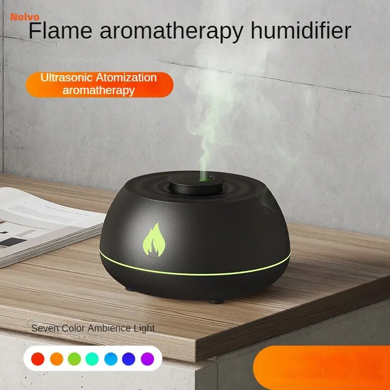 130ML Ultrasonic Mist Maker Fogger Air Freshener Flame Humidifier