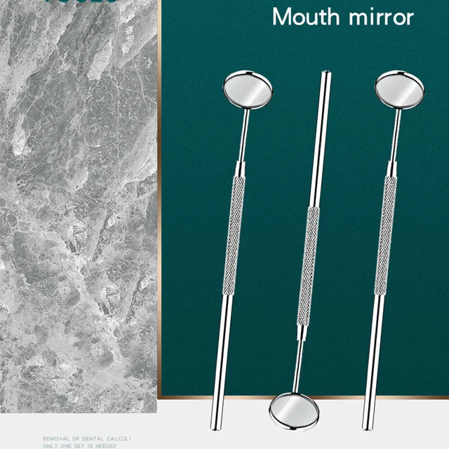 Miroir buccal de laboratoire dentaire en acier inoxydable, 16cm, outil de soins d'hygiène buccale, clinique de dentiste détachable, miroir d'inspection de blanchiment des dents 1