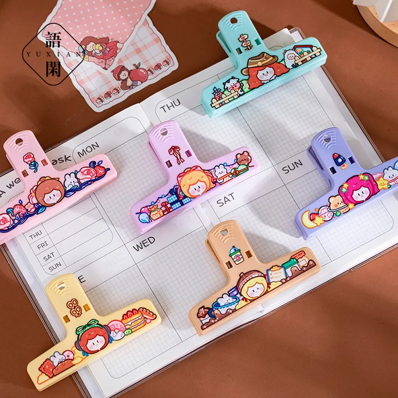 

1pcs Kawaii Refrigerator Magnets Multipurpose Bag Clips For Home Wall Recipes Memo Note Message Snack Holder Clamp