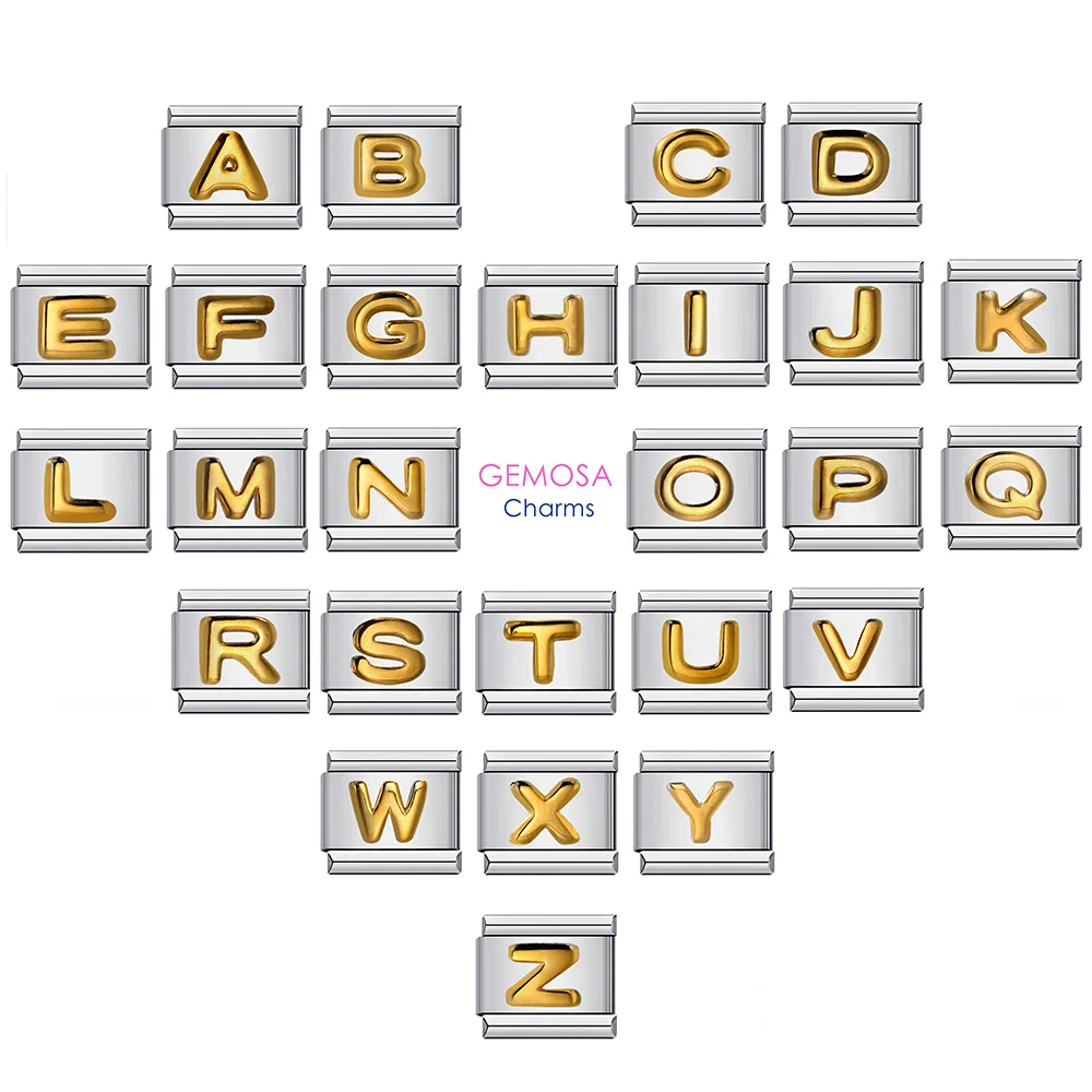 1pc Trendy Italian Charms Bracelet 26 English A-Z Letter Name Custom DIY Jewelry Making Gift Hand Bangle Chain Jewellry