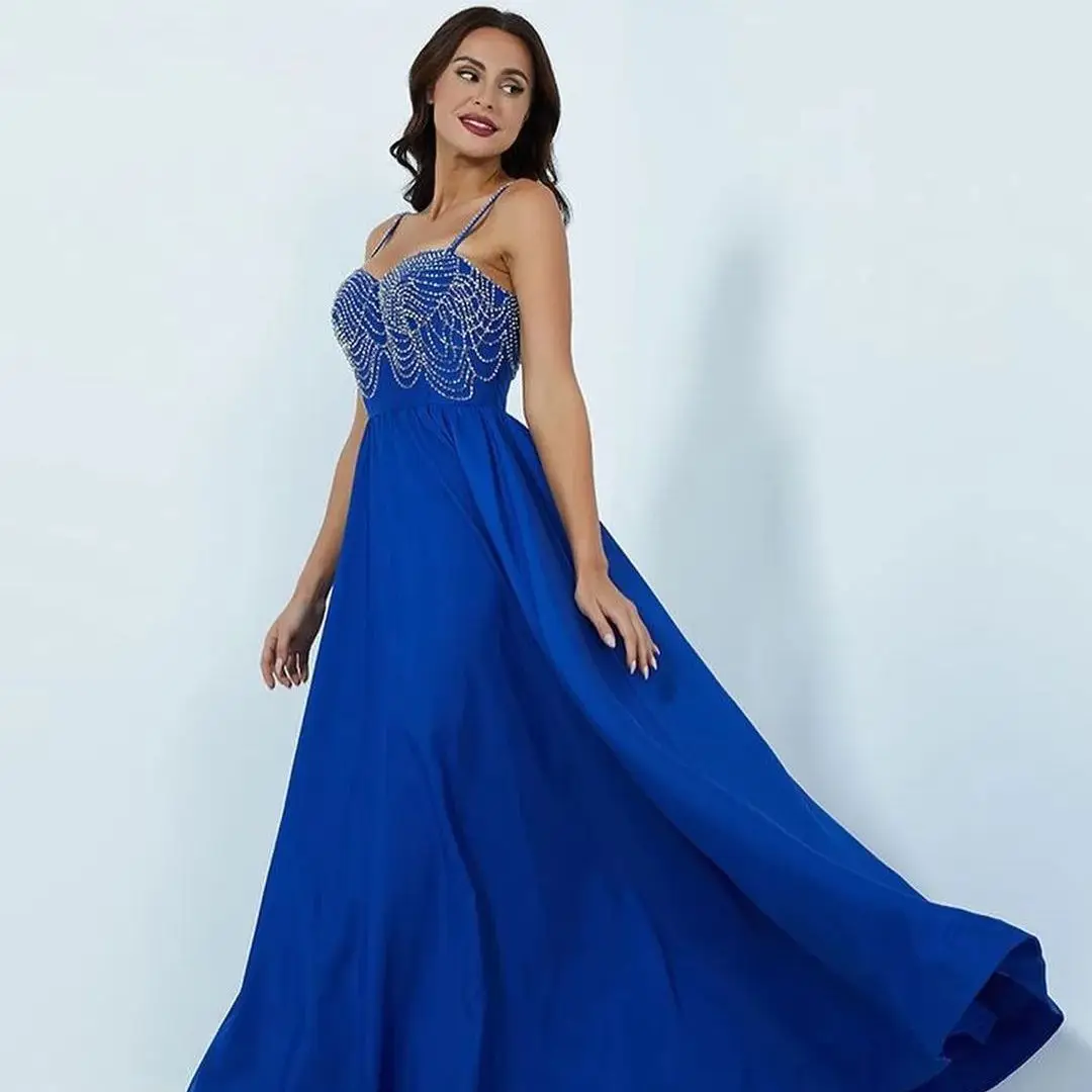 

Sweetheart Evening Dress Spaghetti Straps Sequins Prom Dresses Floor Length Formal Party Dress Special Events vestidos de gala