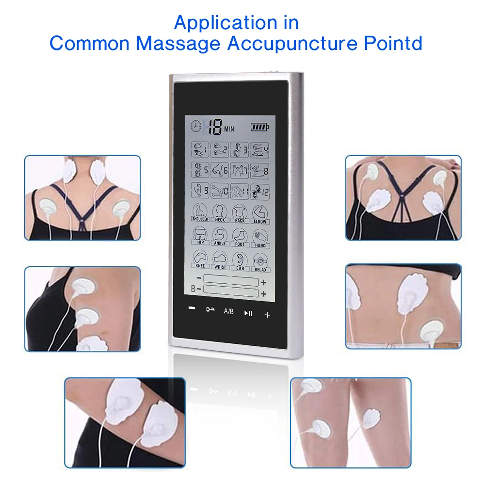 EMS Electric Muscle Stimulator Relaxation Therapy 24 Modes 4 Output Channel Tens Unit Machine Physiotherapy Pulse Body Massager 4