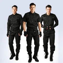 Black Uniform Tactical Clothing Security Guard Workshop Outdoor Training Summer Autumn Short Sleeve Long Sleeve