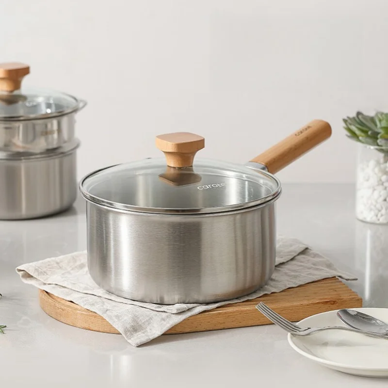 Carrot 316 Stainless Steel Milk Pot Infant Baby Food Supplement Pot Fry Steam One-piece Soup Home Non-stick Coating-free