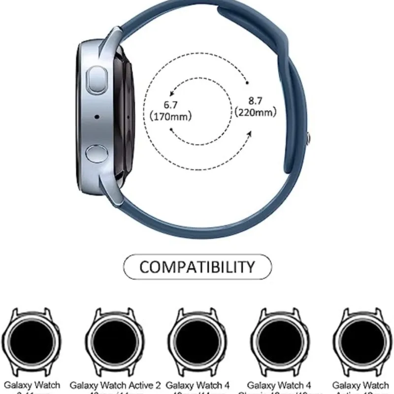 Silicone Sport Watchband - Premium Adjustable Bracelet Strap, 20mm & 22mm