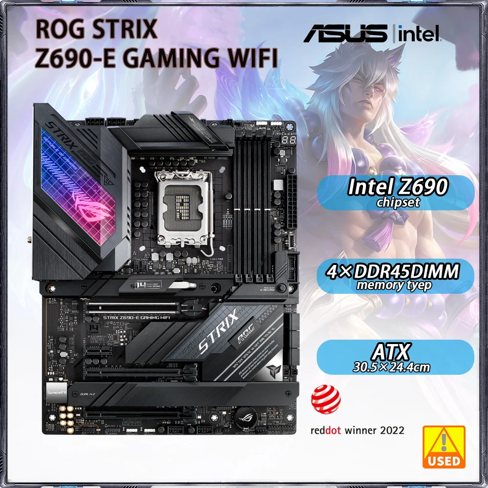 Scheda Madre Lga 1700 Asus Rog Strix Z690-E Gaming Wifi Con Chipset Intel Z690 12A Generazione 4 X Ddr5 128Gb Pci-E 5.0 3 X M.2 Atx