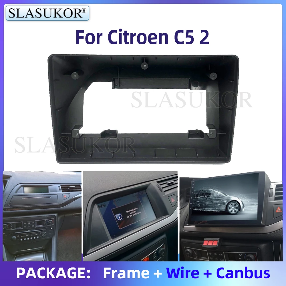 

10" For Citroen C5 2 2008-2017 Car Radio Panel Dash Kit Install Console Bezel Adapter Plate Frame Accessories
