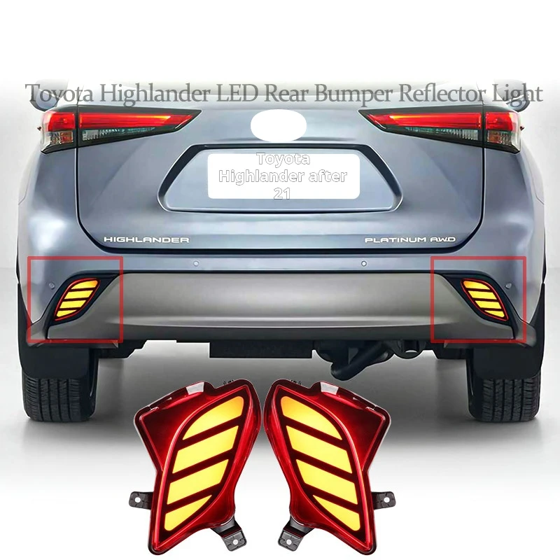 

Suitable for 20-23 Toyota Highlander rear bumper light LED high brightness brake flash steering water flow rear fog tail light m