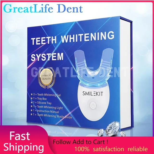 GreatLife Dent Small Blue Light Dental Teeth Whitening Kit Gel Teeth Whitening Lamp Accelerator Bleaching Machine Whitening Set