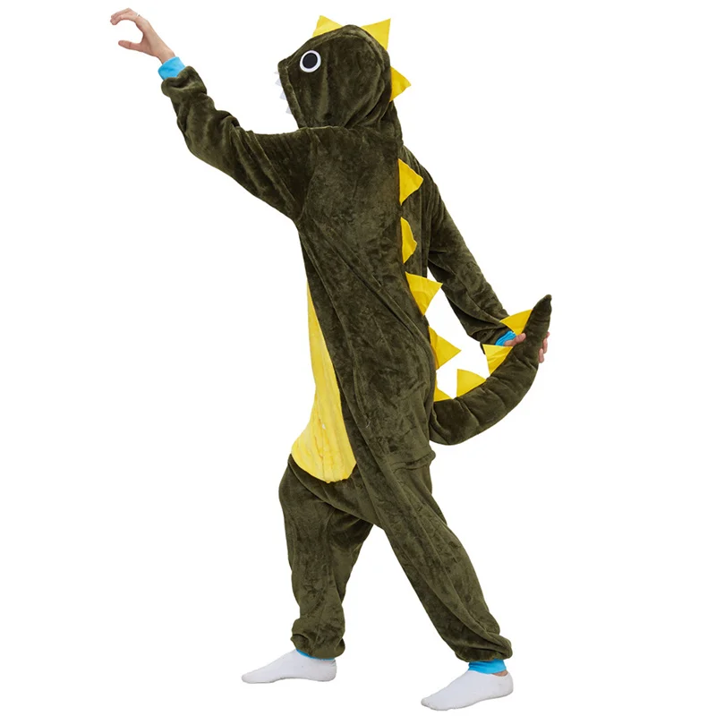 Centrosaurus Onesies Fluffy Pajamas Kigurumi Flannel Anime Cartoon Homewear Halloween Cosplay Costumes Long Sleeve Nightgowns