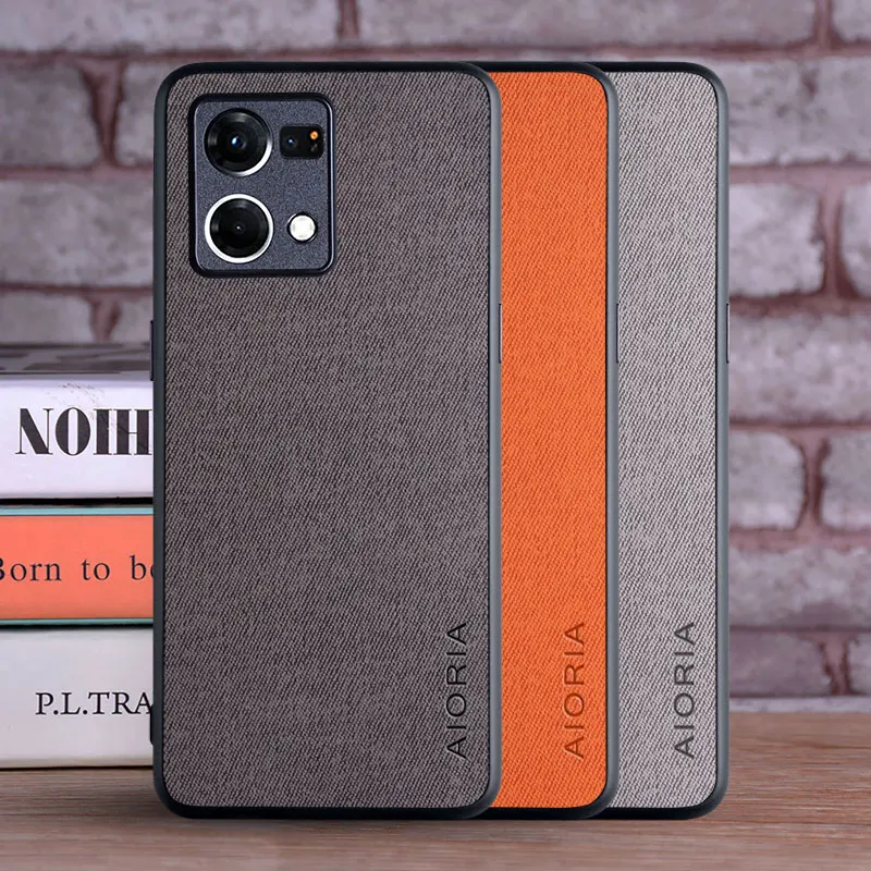 Luxury Textile Leather Skin Soft-Hard Phone Case Cover