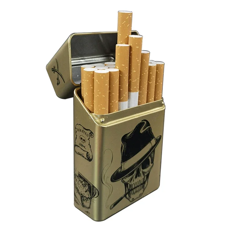 TinplateCigaretteCasePocketSmokingBoxDIYCigaretteHolderSmokingGiftBoxCreative
