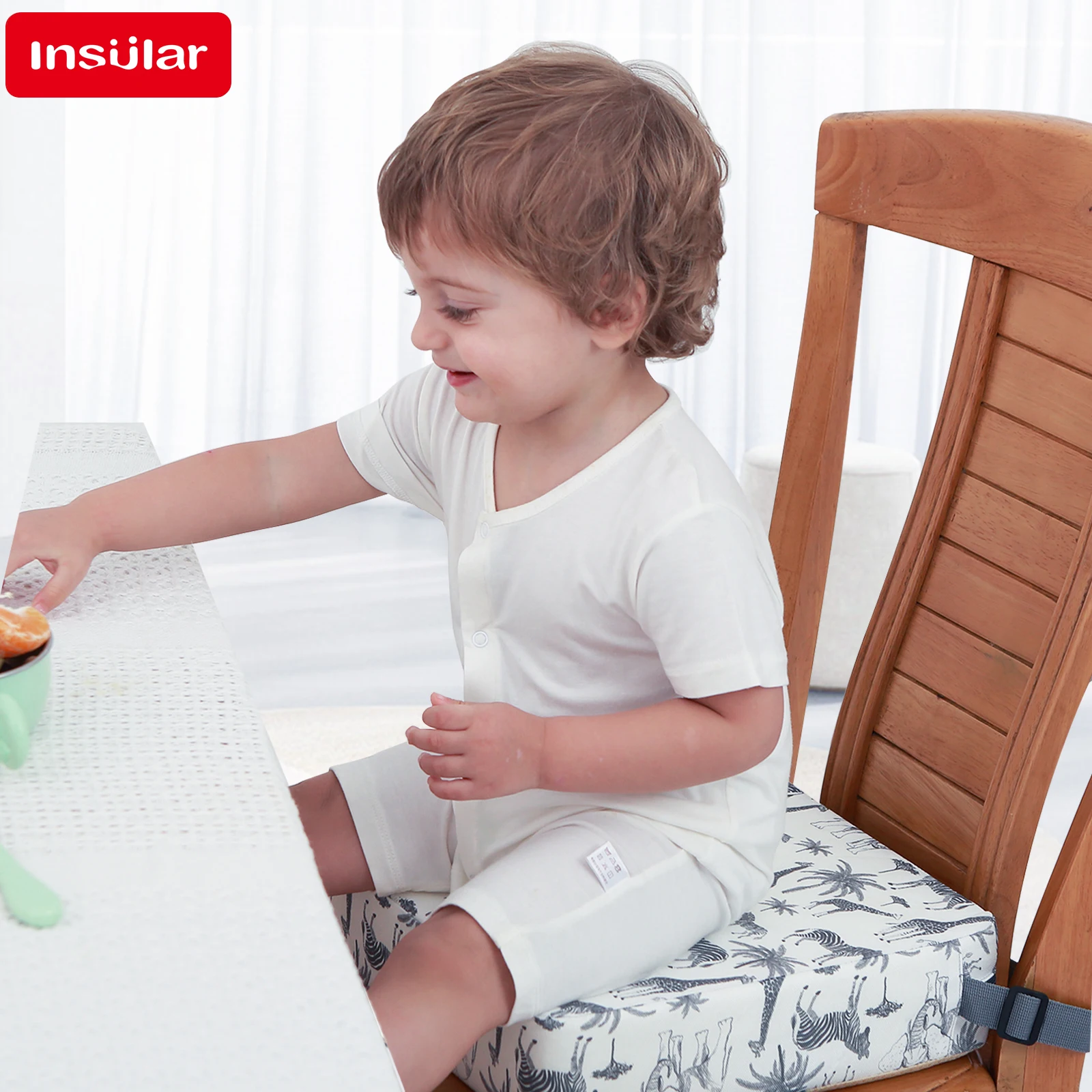Baby Booster Seat Children Increased Chair Pad Adjustable Portable Kids Dining Heighten Cushion Pram Chair Removable