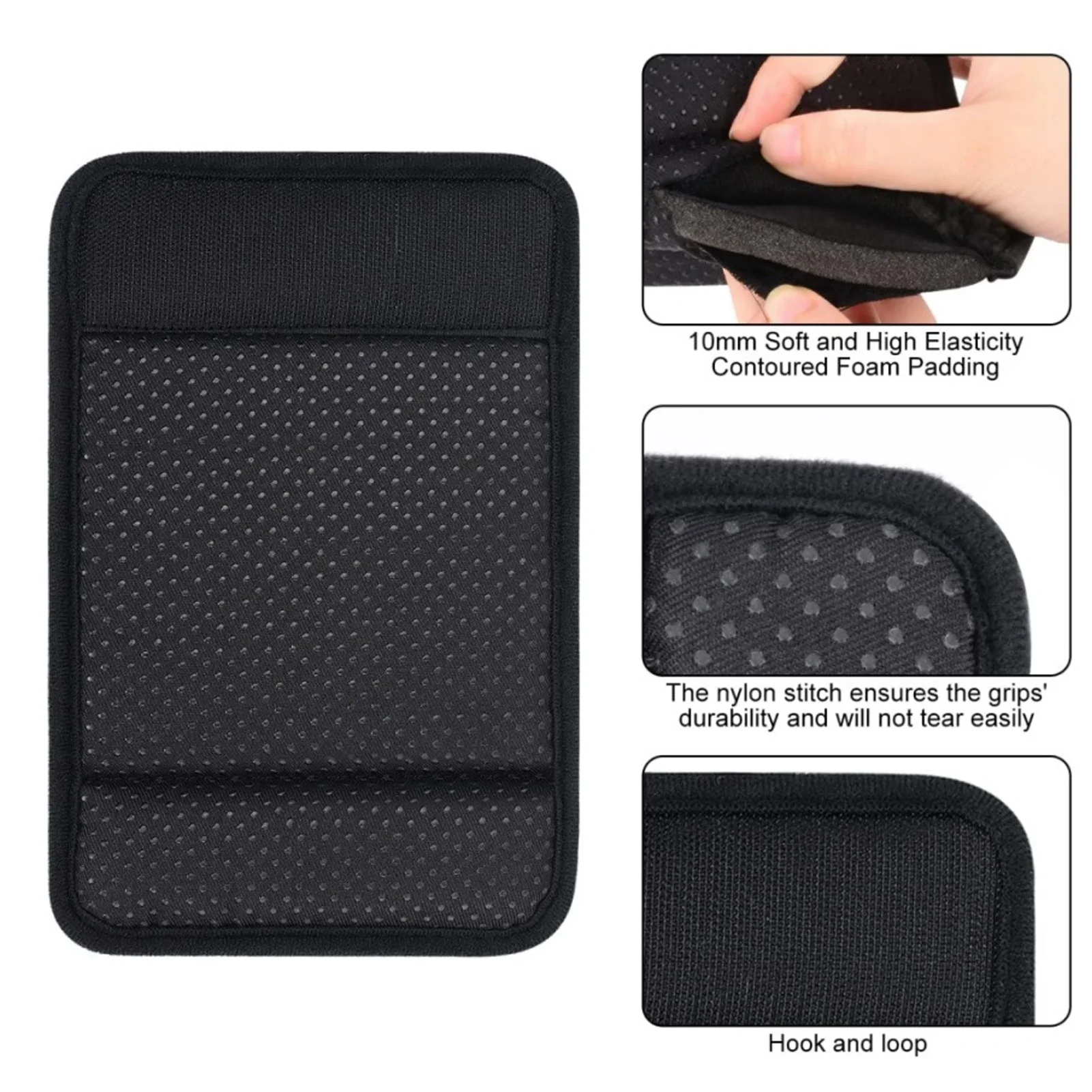 2Pcs Walker Grips Padded Hand Covers Washable Walker Handle Grips Anti Slip Soft Black Moisture Wicking for Senior Elderly 5