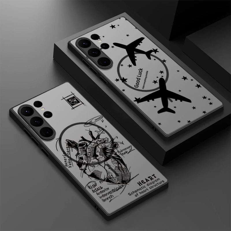Airplane Snow Mountain Magnetic Matte Phone Case Cover