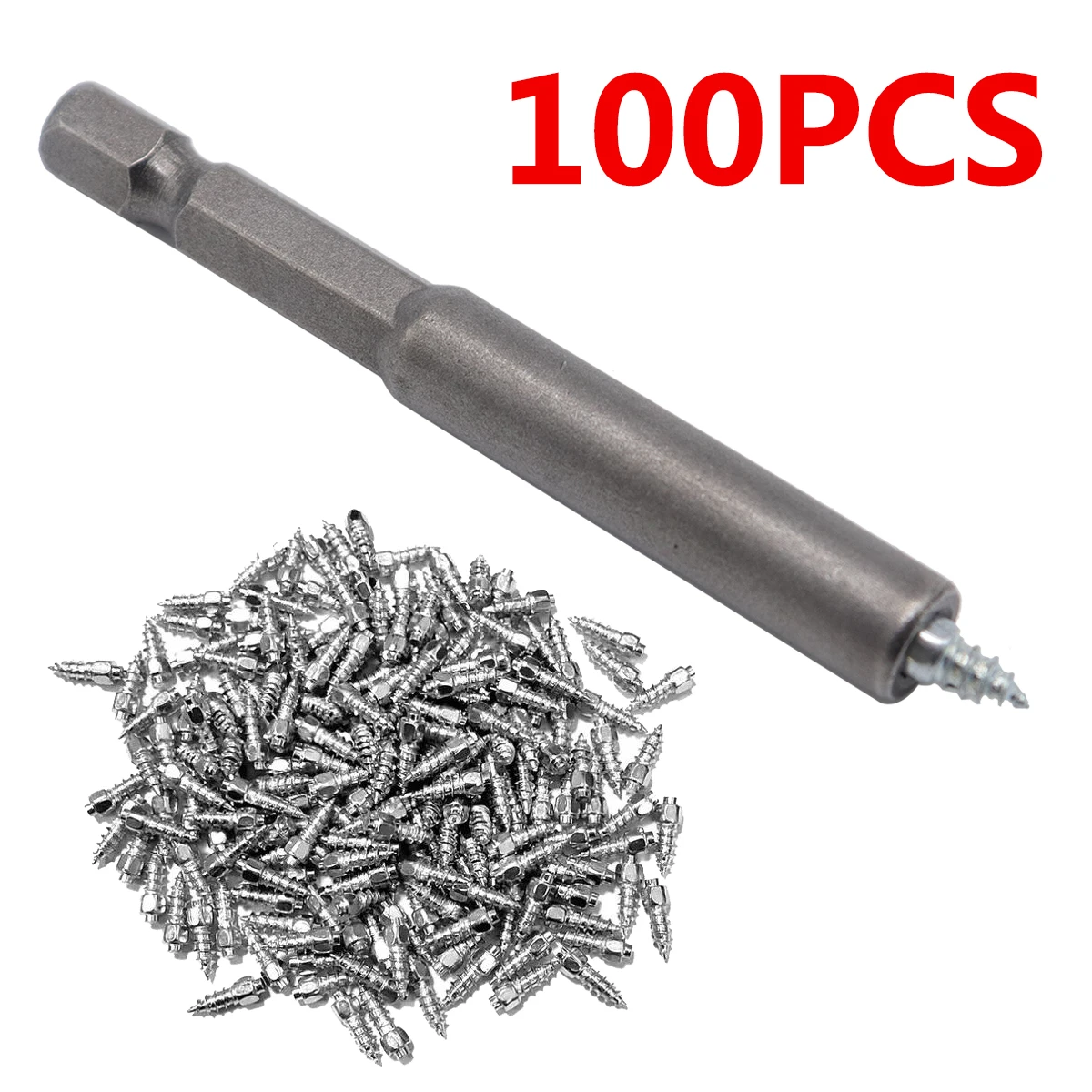 100Pcs 4*9mm Snow Screw Tire Studs Anti Skid Falling Spikes for Car Motorcycle Bicycle Boots Winter Emergency