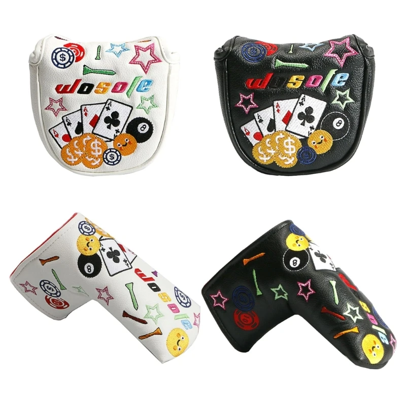 

Golf Putter Cover Golf Putter Headcover Pu Leather Closure Dropship