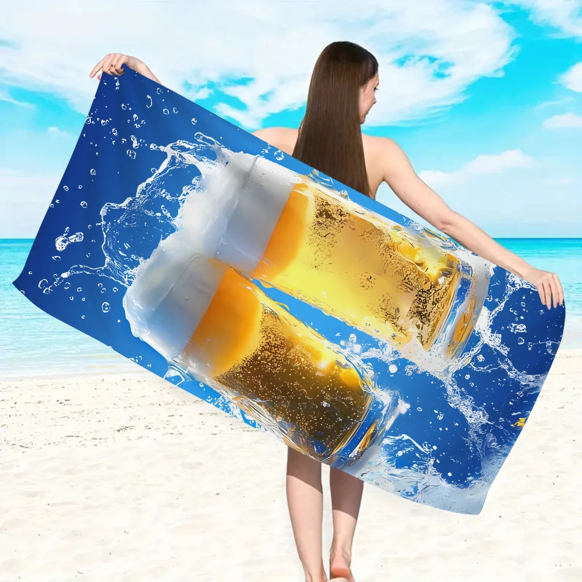 Cute Dolphin Beach Towel Quick Drying Microfibre Swimming Towel_voghion.com