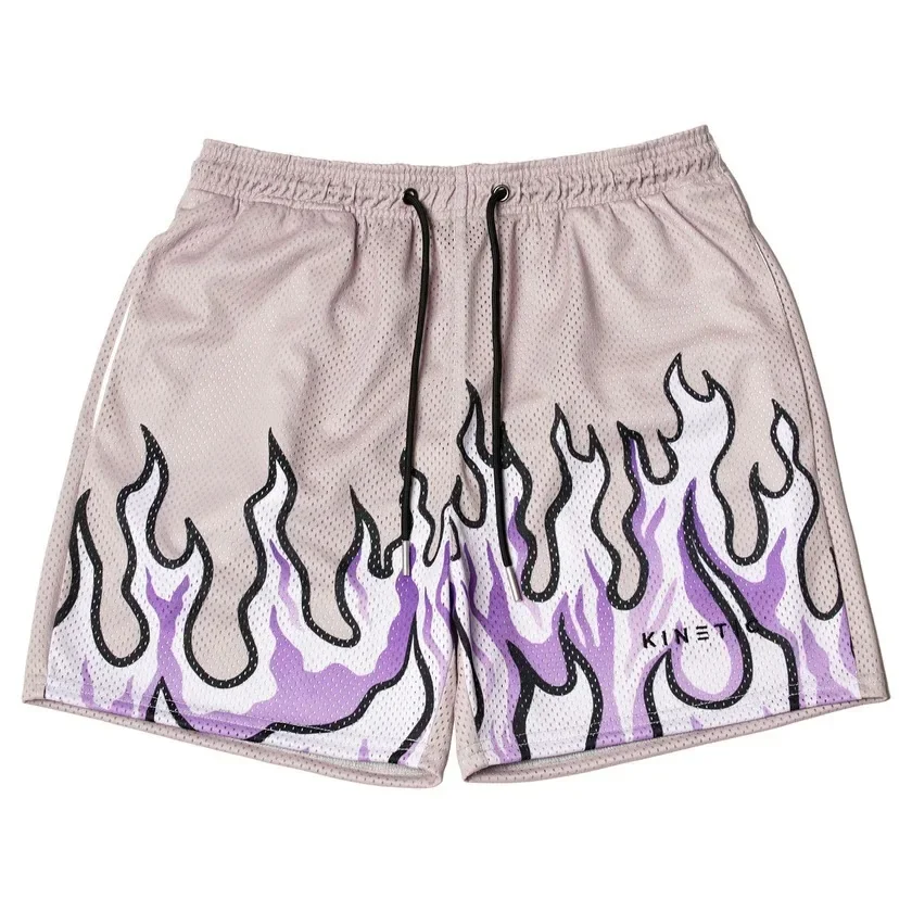Kinetic Flame Basketball Shorts Quick Dry Running Sporty Trendy Fake Two-Piece Skateboard Long Pants from Mainland China