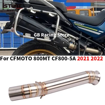 Slip On For CFMOTO 800MT 800-5A 2021 2022 Motorcycle Exhaust Full System Modified Mufller Stainless steel Middle Link Pipe Tube