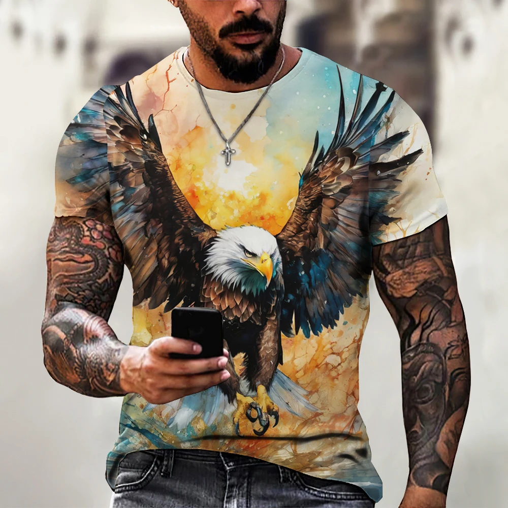 Mens Short Sleeve Animal Pattern T Shirt