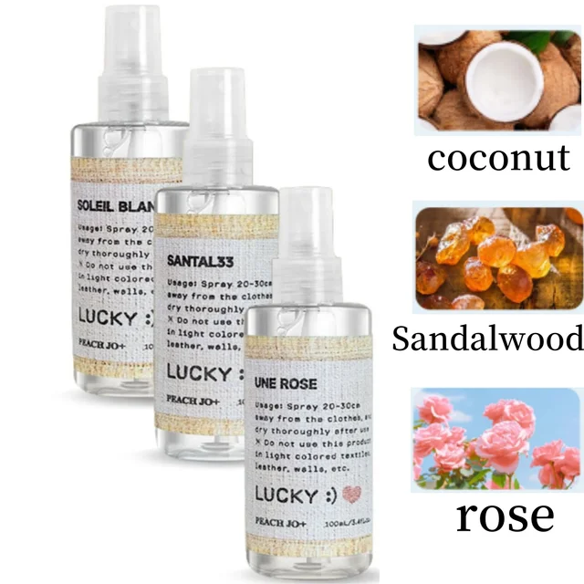 100ml Fragrance Mist Spray Clothing Odor Eliminator Scent Enhancer Rose Sandalwood Sunshine Scent for Everyday Use New Year Gift