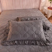 Soft velvet thicken winter bed cover Ruffle bed Plaid Linens Bedspread on the bed blanket quilt Bedspreads for double bed sheet 5