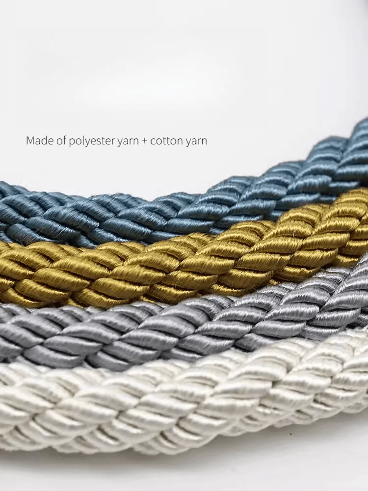 1PCS hand-woven pastoral wind magnetic curtain buckle solid wood binding is suitable for living room bedroom home decoration