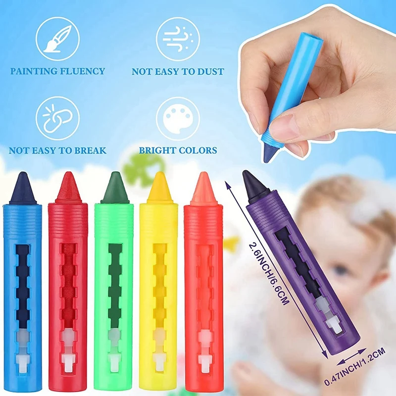 Bathroom Crayon Erasable Graffiti Toy Washable Doodle Pen For Baby Kids Bathing Creative Educational Toy Crayons 5