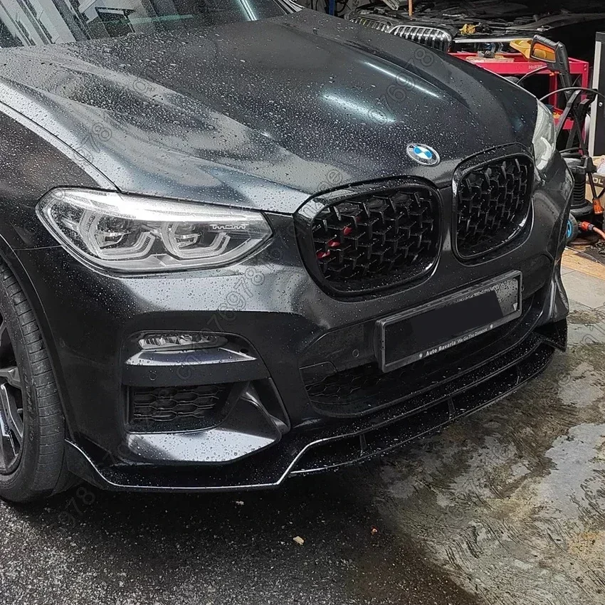 4Pcs Car Front Bumper Splitter Lip Diffuser Spoiler Black BMW X3 G01 & X4 G02 M40i M40d M-Pack M-Sport-Guard Cover car bumper spoiler bumper lip