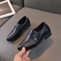 New Kids Shoes for Boys Performance Mary Jane Shoes for Fashion Party Wedding Shows Children Black Slip-on Loafers Leather Shoes 1