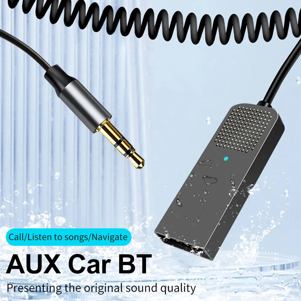 

Bluetooth 5.2 Receiver with Microphone Bluetooth Aux Adapter Wireless Audio Car Kit with 3.5mm Jack for Car Home Stereo Speaker