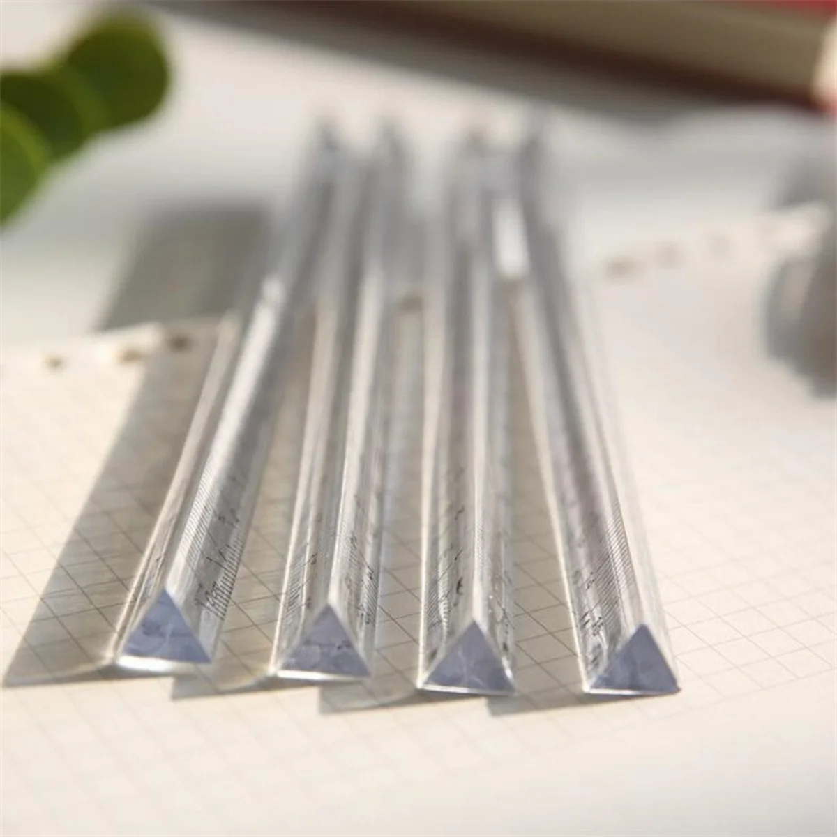 Straight Ruler 1PCS Transparent Triangle Ruler School Office Stationery
