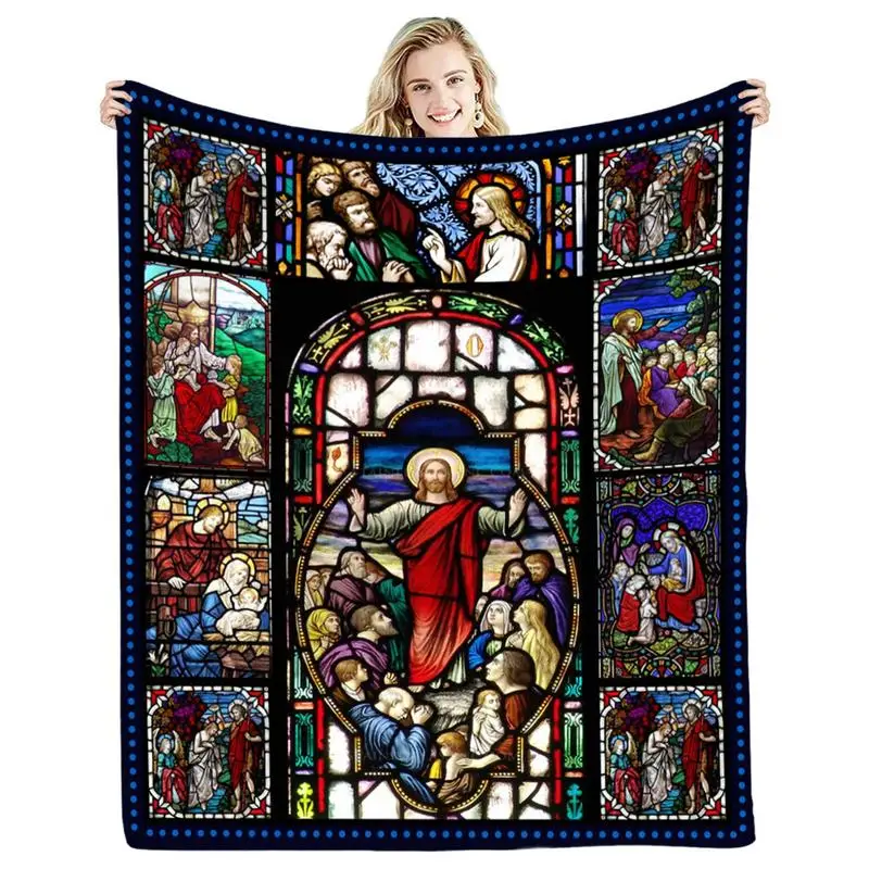 

Christmas Jesus Throw Blanket Nativity Set Throw Blanket For Christmas Winter Flannel Cozy Blanket Seasonal Decors For Learning