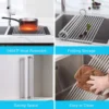 304 Stainless Kitchen Foldable Sink Plate Storage Bowl Holder Kitchen Dish Drying Rack Dish Drainer Shelf Kitchen Accessories 5